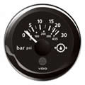 VDO ViewLine Gear Oil Pressure 30Bar Black 52mm gauge